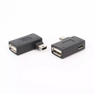 Mini usb 5pin Male to USB 2.0 A female with Micro usb 5pin female OTG Adapter