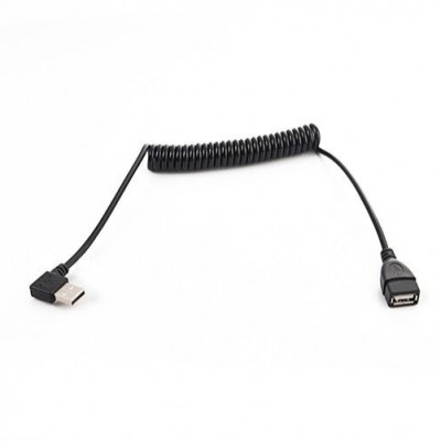 Left angle Spring 480mbps USB 2.0 A type Male to female extension cable