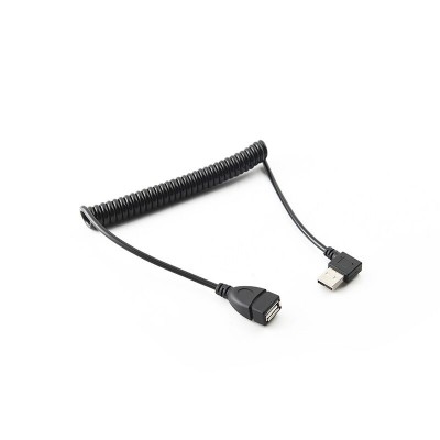 1.5m/5ft spring  angle USB 2.0 A male to USB 2.0 A female Extension coiled cable