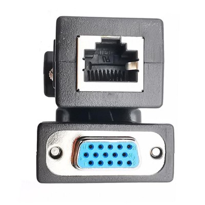 VGA DB15PIN Male/female to RJ45 Female adapter black