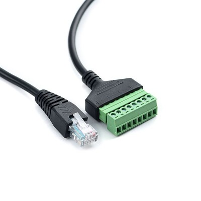 8P RJ45 Male to open cable 30cm black color