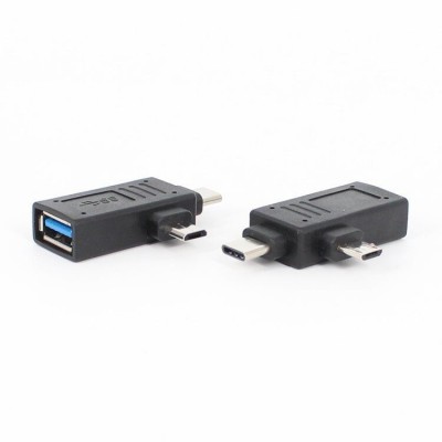 2 in 1 OTG USB Type C Male/Micro usb 5pin male to USB A female adapter