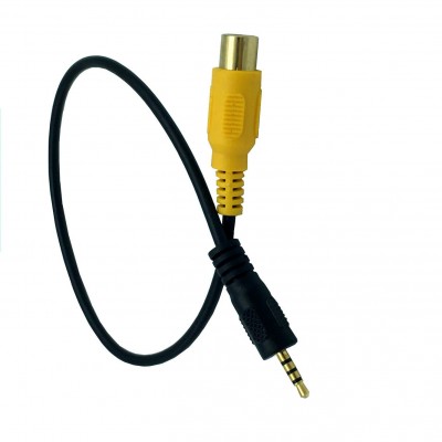 Gold Plated AV-in Aux 2.5mm TRRS Male Plug to RCA Female Audio Adapter Converter Cord 0.3m, for GPS Tablet Dash Cam DVR Backup C