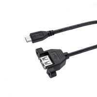 30cm OTG Data charge Micro usb 5pin Male to USB 2.0 A female with panel mount cable