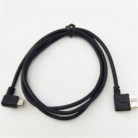 1m Black color 90 degree USB Type C male to angle Micro usb 5pin male otg data charging cable