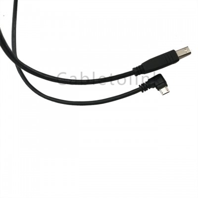 Right angle Micro usb 5pin male to USB B male OTG Data sync charging cable Black color 2019