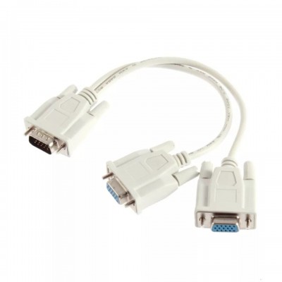 VGA Male to 2*VGA Female Y splitter cable 20cm