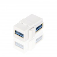 90 degree USB 3.0 Keystone female to female adapter