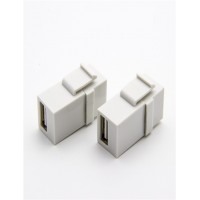 USB 2.0 Female to Female Straight in-Line Coupler Insert Wall Plate Connectors Adapter White