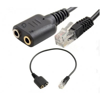 RJ9 PLUG TO 2*3.5mm Jack for PC Headset for AVAYA 1600 9600 SNOM