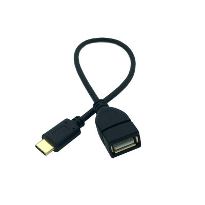 USB 3.1 Type C male to USB A female OTG data sync charge cable 15cm black color Top quality Cabletolink