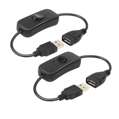 20cm Black color USB Extension Cord with On/Off Power Switch Cable For LED Strips, IOS System