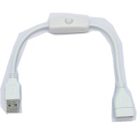 25cm white 20#*2c  USB 2.0 A type Extension cable with on/off switch