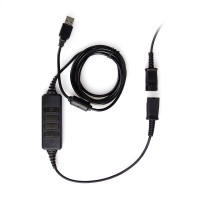 DA80 USB QD quick disconnecting adapter cable  compatible with Plantronics or Jabra QD headsets connect to PC