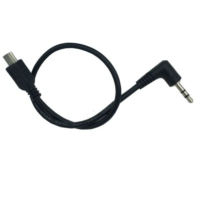 35cm Black right angle Mini usb 5pin male to 3poles 3.5mm audio cable for MP3